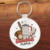 ママ試合日ビーブマザーズ女子野球ママ キーホルダー (正面)