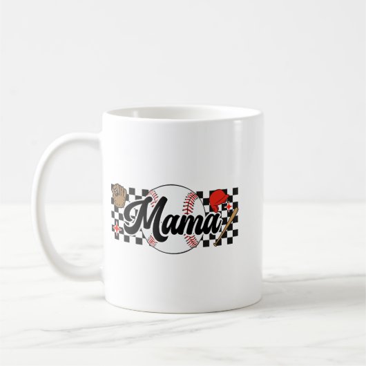 ママ試合日ビーブマザーズ女子野球ママ コーヒーマグカップ (左)