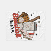 ママ試合日ビーブマザーズ女子野球ママ フリースブランケット (正面(横))