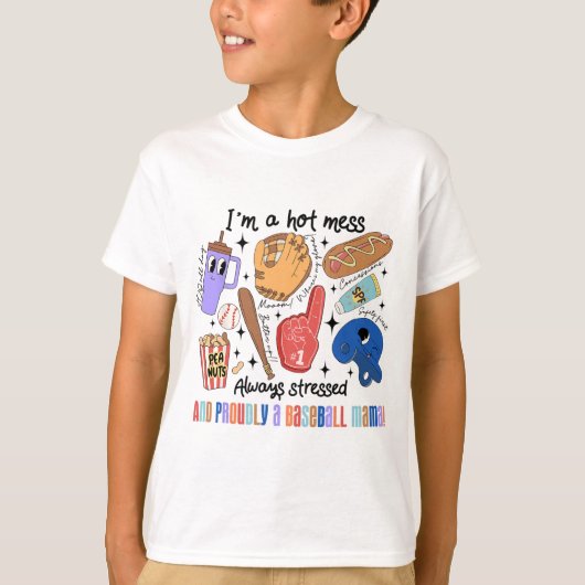 ママ試合日ビーブマザーズ女子野球ママ Tシャツ (正面)
