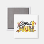 ママ試合日ビーブマザーズ日女ソフトボールママ マグネット (正面/裏面)