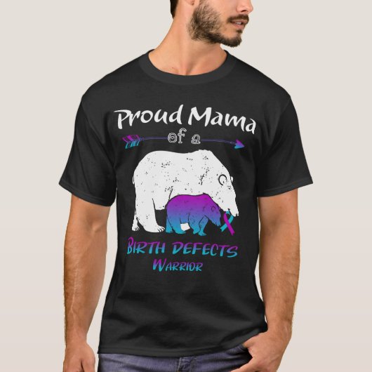 ママ誇りを持ったベア誕生欠陥認識度 Tシャツ (正面)