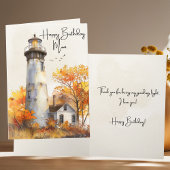 ママ誕生日ウォーターカラーライトハウスガイドライト シーズンカード
