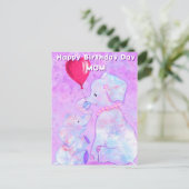 ママ誕生日カードエレファントベビーママ ポストカード (スタンド正面)