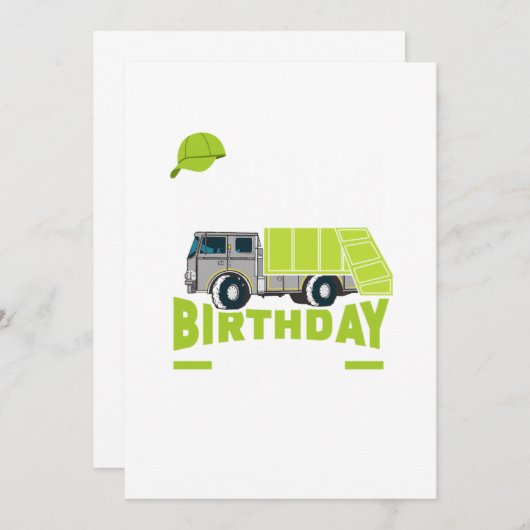 ママ誕生日クルーごみトラック 招待状 (正面/裏面)