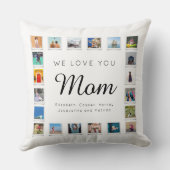 ママ誕生日シックモダンフォトコラージホワイト クッション (裏面)