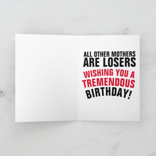 ママ誕生日トランプおもしろいユーモア挨拶カード カード (内部)