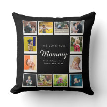 ママ誕生日フォトコラージュテンプレートブラック