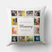 ママ誕生日フォトコラージュテンプレート白 クッション (裏面)