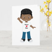 ママ誕生日ブラックボーイ カード (黄色い花)