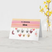 ママ誕生日ラブウォーターカラーハートムーンスターズ カード (黄色い花)