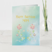 ママ誕生日,フローラ，美しい，愛モダン, 箔グリーティングカード (正面)