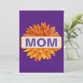 ママ誕生祝いパープルフローラひまわり 招待状 (スタンド正面)