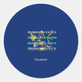 ママ調理師ママデザインママ気にマラブズ ラウンドシール