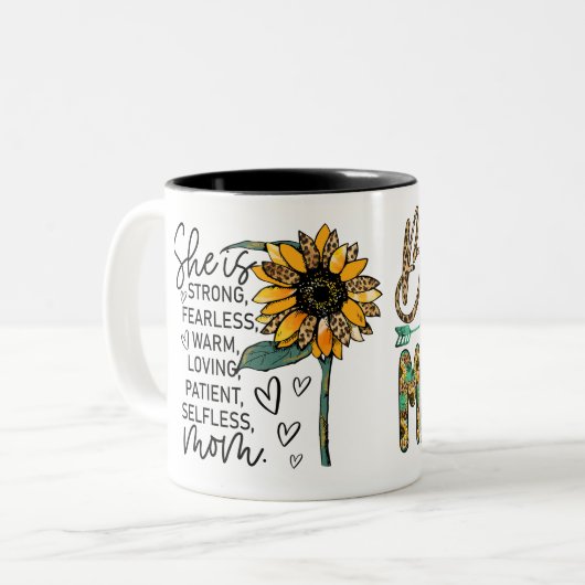 ママ賛美マの母の日の陶器のマグ ツートーンマグカップ (正面左)