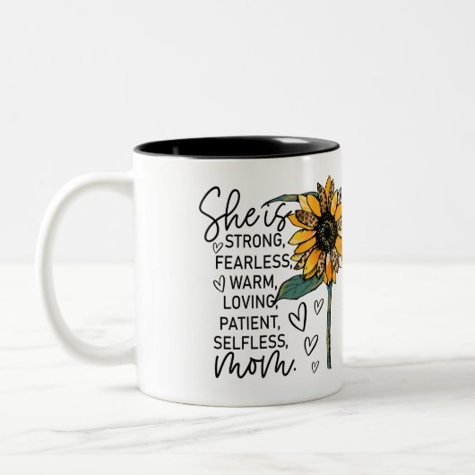 ママ賛美マの母の日の陶器のマグ ツートーンマグカップ (左)