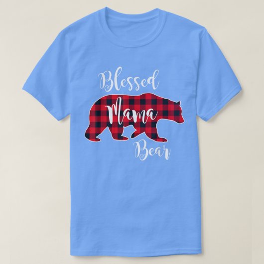 ママ賛美マベアーバッファローチェック格子柄ママ Tシャツ (デザイン正面)