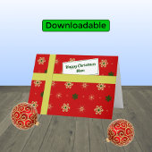 ママ赤い小包のモダンクリスマス シーズンカード