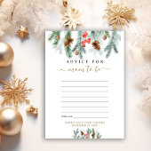 ママ赤ちゃんシャワーのための冬の緑のアドバイス エンクロージャーカード