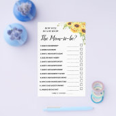 ママ赤ちゃんシャワーのゲームカードを知ってるか チラシ (シングル)