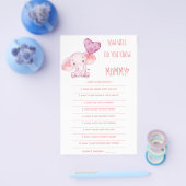 ママ赤ちゃんシャワーのゲームカードを知ってるか チラシ (シングル)