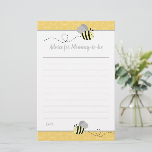 ママ赤ちゃんシャワーカード用グレーのまわりにアドバイス (スタンド正面)