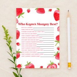 ママ赤ちゃんシャワーゲームを知っているストロベリーベリー 便箋