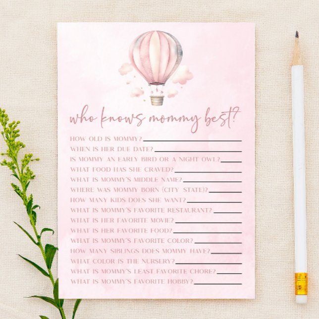 ママ赤ちゃんシャワーゲームを知っている熱気球 (クリエイターアップロード済み)