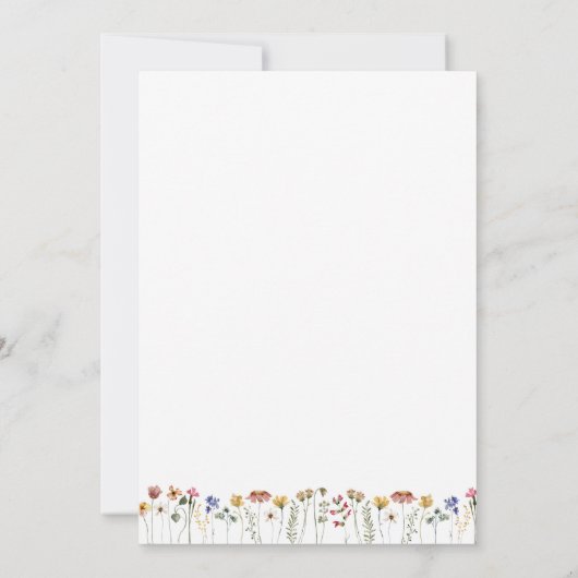 ママ赤ちゃんシャワーゲームカードを知っている野花 招待状 (裏面)