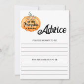 ママ赤ちゃんシャワーゲーム用カボチャアドバイス 招待状 (正面)