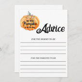 ママ赤ちゃんシャワーゲーム用カボチャアドバイス 招待状 (正面/裏面)