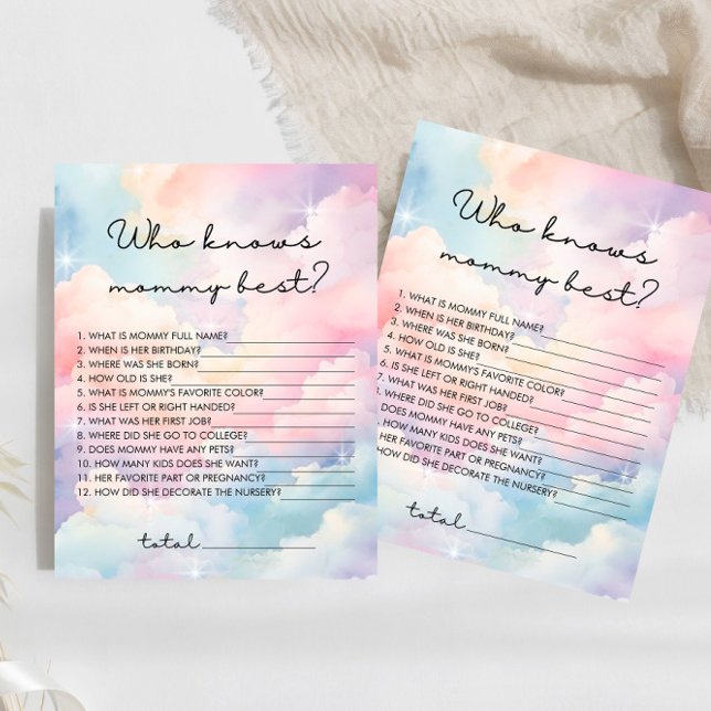 ママ赤ちゃんシャワー最高のゲームを知るパステルクラウド (クリエイターアップロード済み)