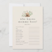 ママ赤ちゃんシャワー最高のゲームを知るHANNAH Bear 招待状 (正面)