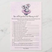 ママ赤ちゃんシャワー最高のゲームカードを知るコアラ 便箋 (正面)