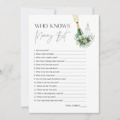 ママ赤ちゃんシャワー最高のゲームカードを知るレミー 招待状 (正面)