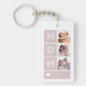 ママ赤面ピンクハート写真 キーホルダー (正面)