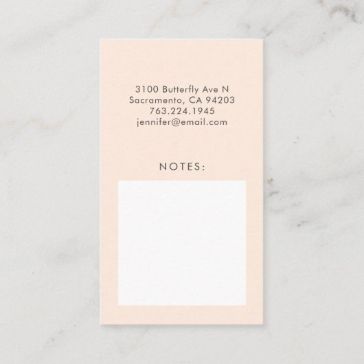 ママ通話カードピンクバタフライ 名刺 (裏面)