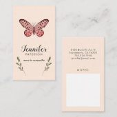 ママ通話カードピンクバタフライ 名刺 (正面/裏面)