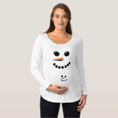 ママ雪だるまとベビー雪だるまかわいいフェスティバル Tシャツ (正面フル)