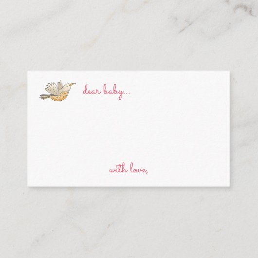 ママ飛んでいるバードオーバーネストシャワー アドバイスカード (裏面)