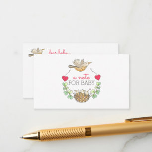 ママ飛んでいるバードオーバーネストシャワー アドバイスカード