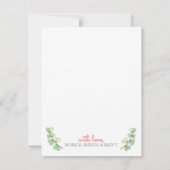 ママ飛んでいるバードオーバー巣ハートありがとう サンキューカード (裏面)