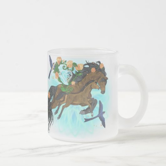 ママ馬~マグカップ フロストグラスマグカップ (右)
