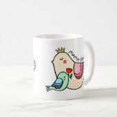 ママ鳥お母さんの日のプレゼントかわいいママの鳥絵 コーヒーマグカップ (正面右)