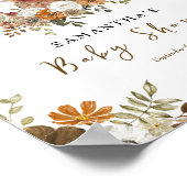 ママ鹿とベビー鹿の赤ちゃんシャワー歓迎サイン ポスター (角)