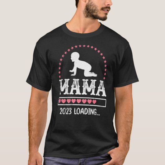 ママ2023ロードママ妊婦ママを期待して Tシャツ (正面)