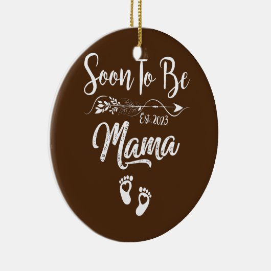 ママ2023妊娠の発表もうすぐママになる セラミックオーナメント (右)