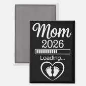 ママ2026ローディング中 パパ妊娠発表 ベイビー マグネット (正面/裏面)