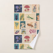 ママ60年代の古い切手ヴィンテージパターン バスタオルセット (ハンドタオル)