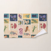 ママ60年代の古い切手ヴィンテージパターン バスタオルセット (ハンドタオル)